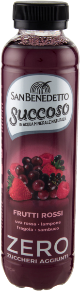 San Benedetto Succoso Zero Rode Vruchten 400 ml - Verfrissende Drank Zonder Toegevoegde Suikers
