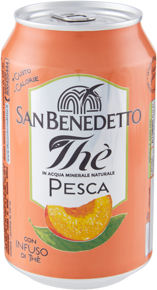 San Benedetto Peach Iced Tea Can 330ml - Refreshing Sugar-Free Drink