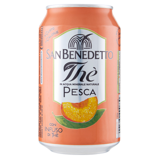 San Benedetto Peach Iced Tea Can 330ml - Refreshing Sugar-Free Drink