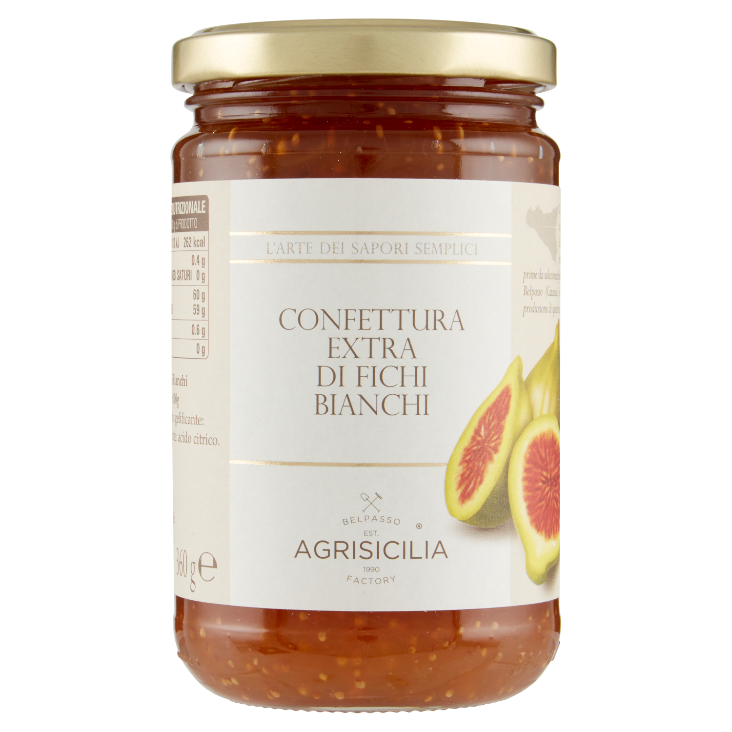 Agrisicilia Confettura Vanille Witte Vijgen 360 Gr